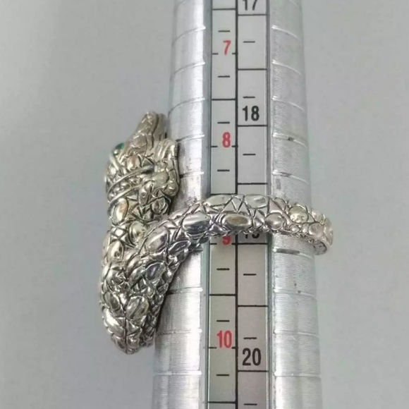 Sold Jai John Hardy 14k gold .925 green agate ALLIGATOR RING RARE - Picture 8 of 13
